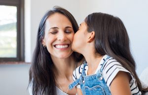 a mother and daughter to represent healthy ways to combat mom guilt