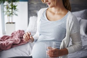 An expecting woman using antidepressants during pregnancy