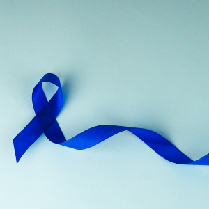 blue ribbon for colorectal cancer screening month